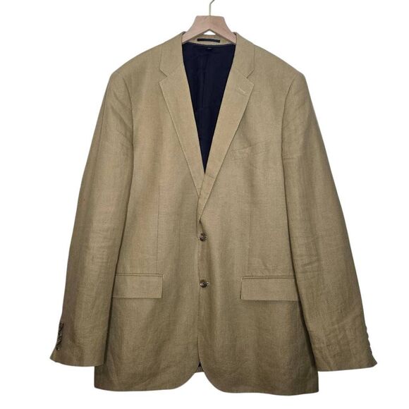 J. Crew Men's Blazer Size 44L Ludlow Baird McNutt Irish Linen Unstructured Acade
